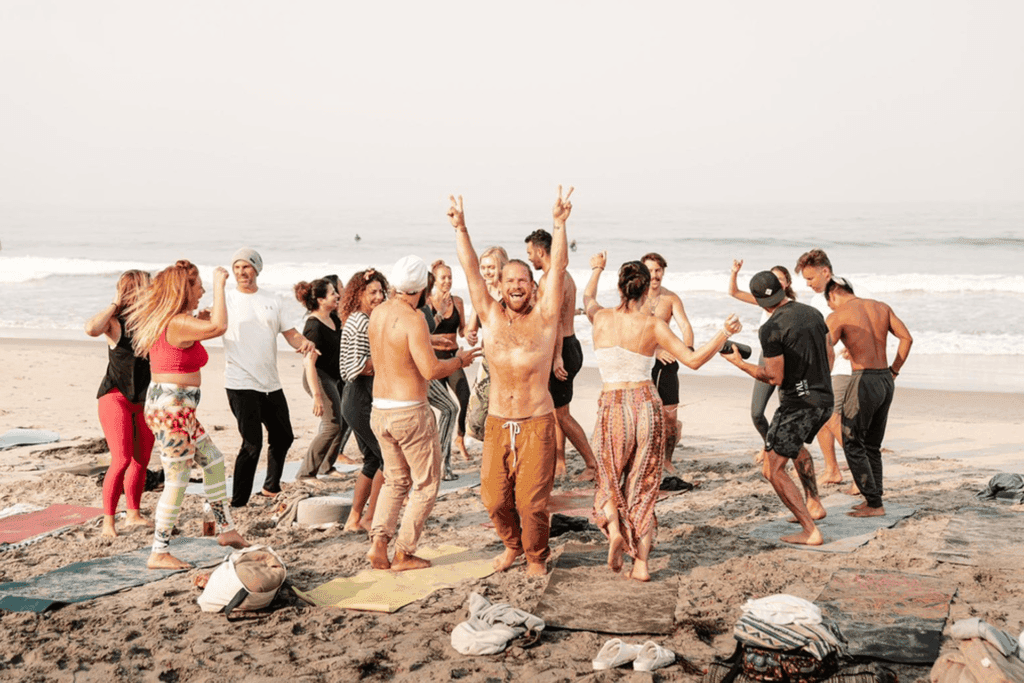 Beach dance party.